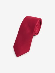Red Slim Twill Tie - Image 1 of 3