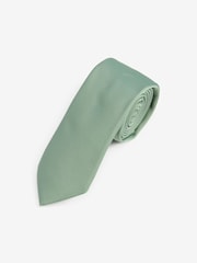 Sage Green Slim Twill Tie - Image 1 of 3