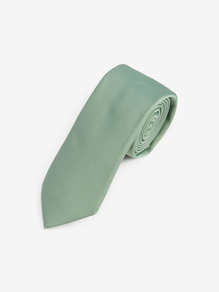 Sage Green Slim Twill Tie - Image 1 of 3