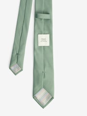 Sage Green Slim Twill Tie - Image 3 of 3