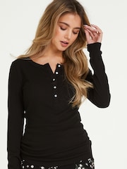 Hunkemöller Black Long-Sleeved Pyjama Top - Image 1 of 6