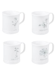 Mary Berry Set of 4 White Flowers Garden Espresso Mugs - Image 2 of 3