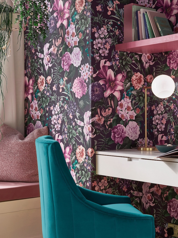 Graham & Brown Purple Glasshouse 10M Wallpaper - Image 1 of 3