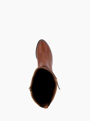 Dune London Brown Wide Fit Tap Buckle Trim High Boots - Image 5 of 5