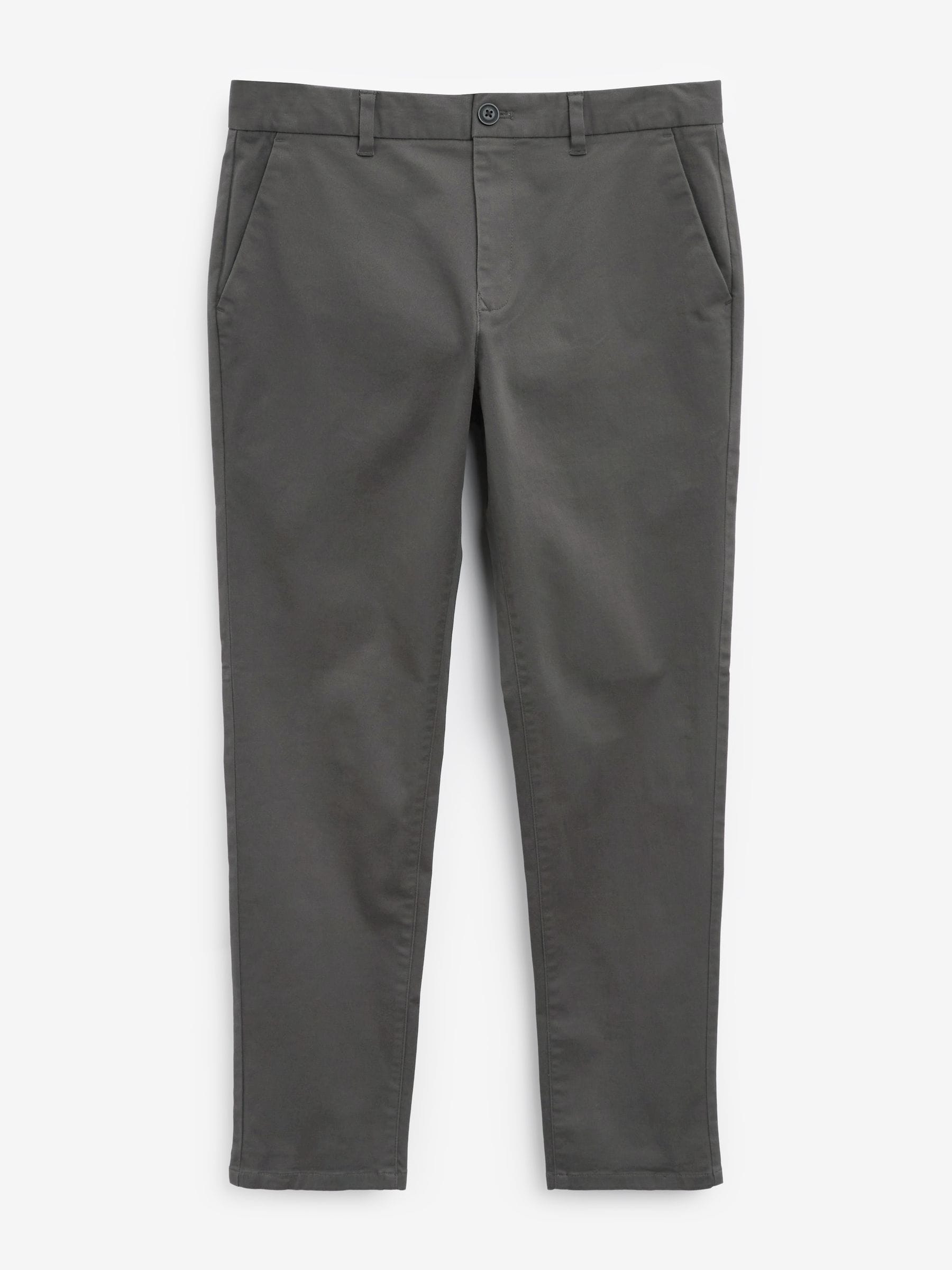 Buy Grey Dark Regular Fit Stretch Chinos Trousers from the Next UK online shop