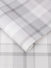 Graham & Brown Grey Heritage Plaid 10M Wallpaper - Image 2 of 3