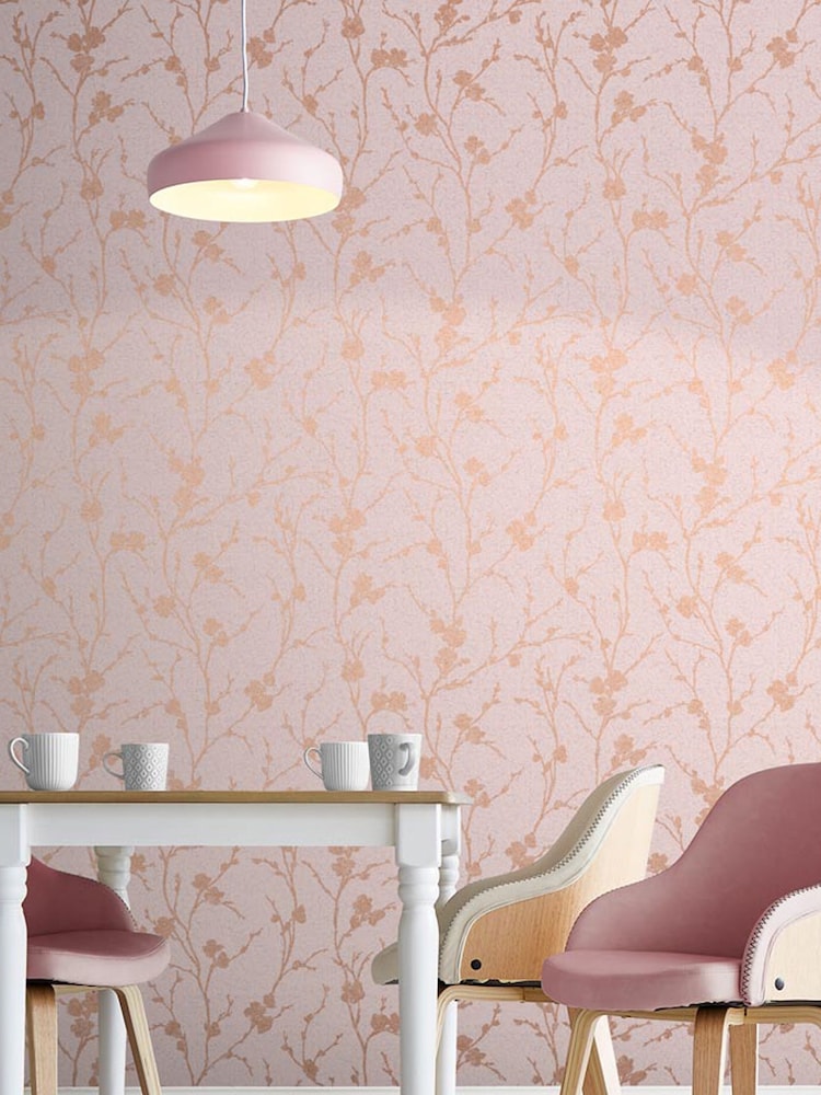 Graham & Brown Pink Meiying Floral 10M Wallpaper - Image 1 of 3