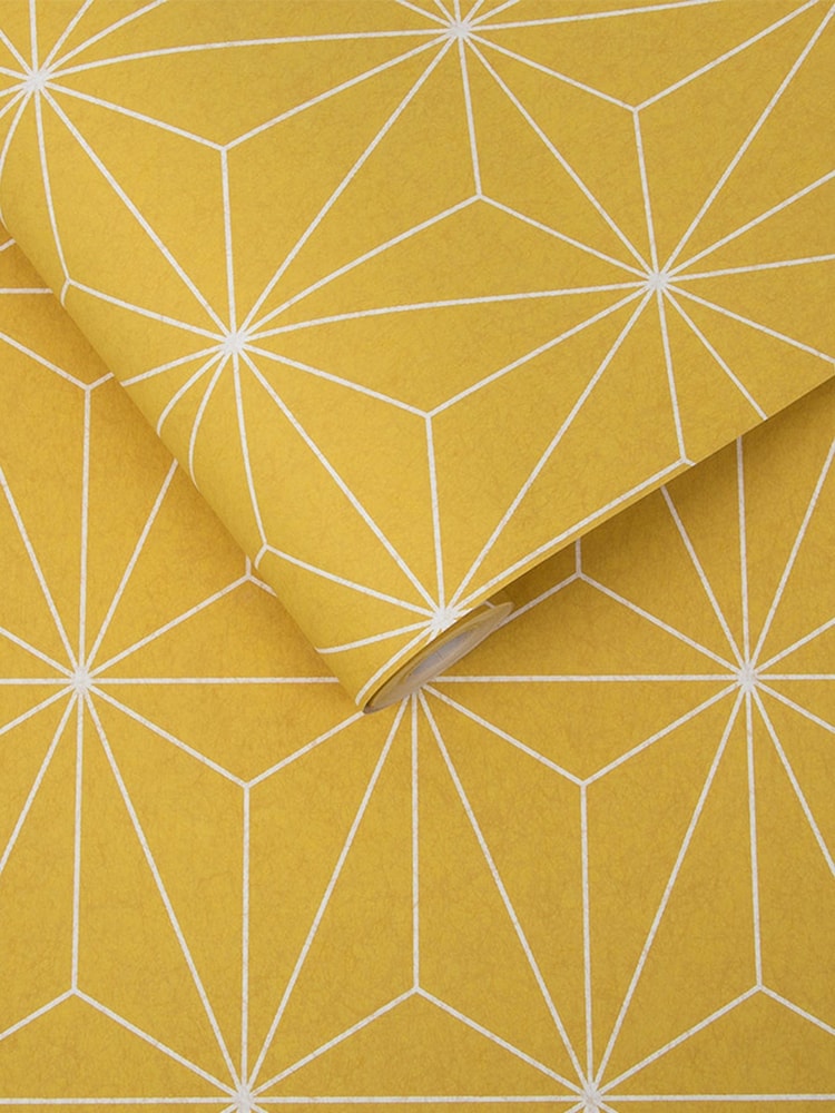 Graham & Brown Yellow Prism Geo 10M Wallpaper - Image 2 of 3