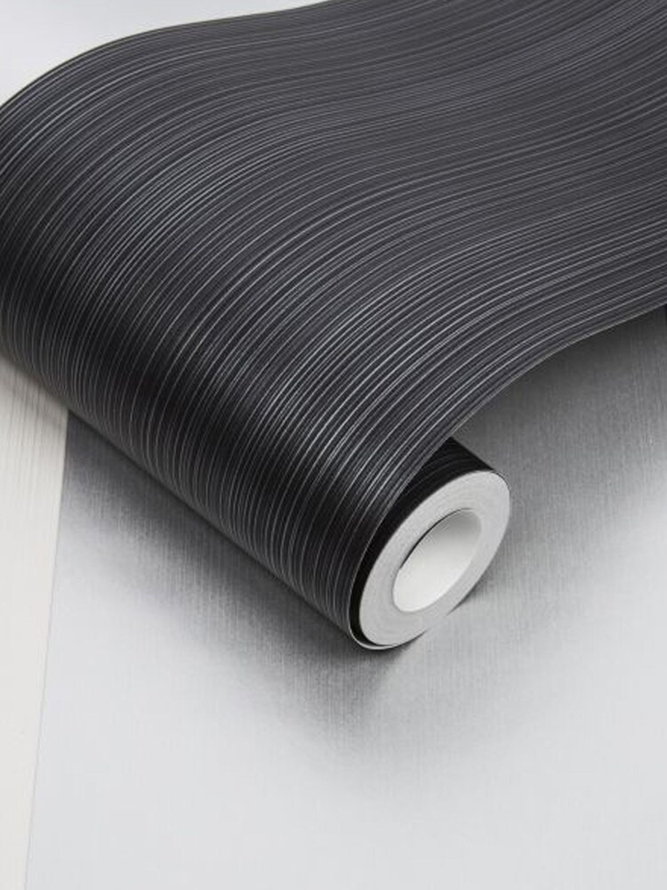Graham & Brown Black Figaro Stripe 10M Wallpaper - Image 2 of 3