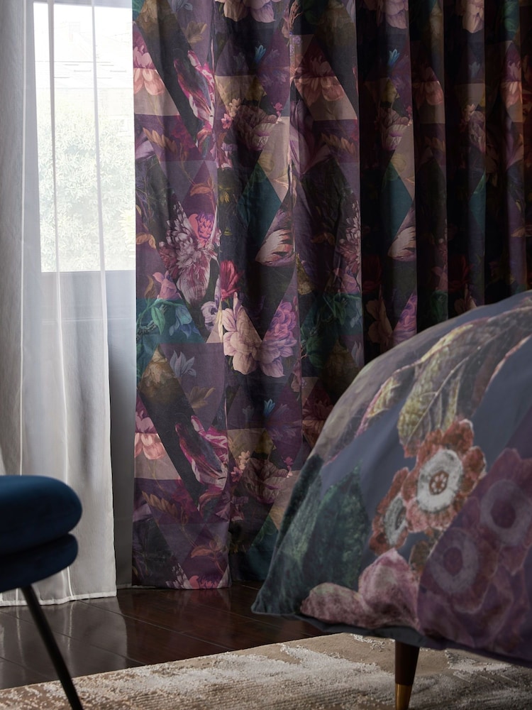Graham & Brown Purple Timepiece Floral 10M Wallpaper - Image 6 of 6