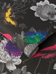 Graham & Brown Black Jardin Floral 10M Wallpaper - Image 2 of 3