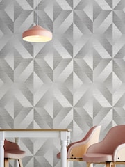 Graham & Brown Slate Grey Atelier Geo Wallpaper - Image 1 of 3