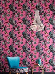 Graham & Brown Pink Jardin Floral Wallpaper Sample - Image 1 of 3