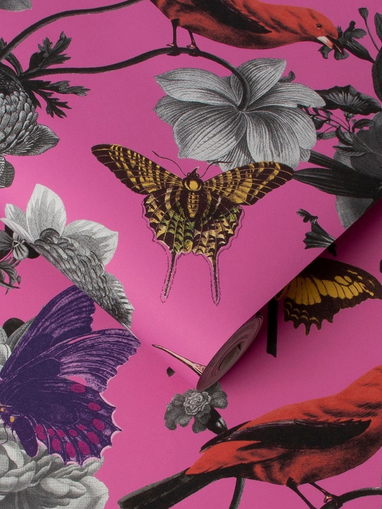 Graham & Brown Pink Jardin Floral Wallpaper Sample - Image 3 of 3