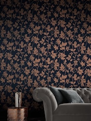 Graham & Brown Blue Luna Wallpaper Sample - Image 1 of 3
