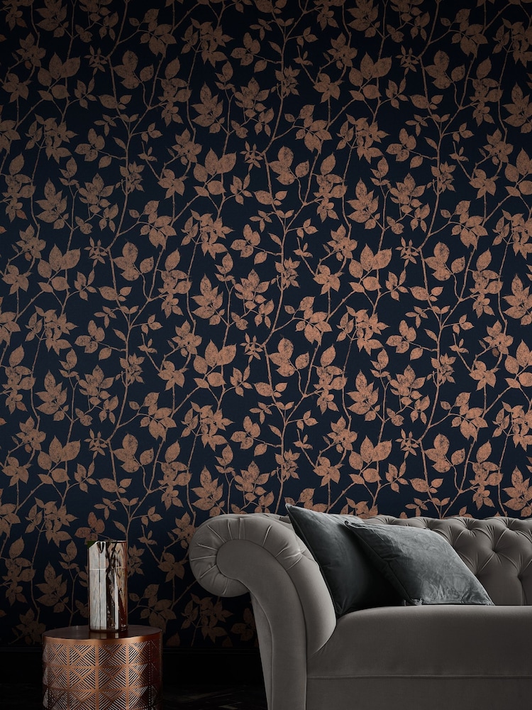 Graham & Brown Blue Luna Wallpaper Sample - Image 1 of 3