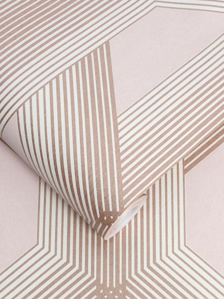 Graham & Brown Blush Pink Lagom Geo Wallpaper - Image 2 of 3