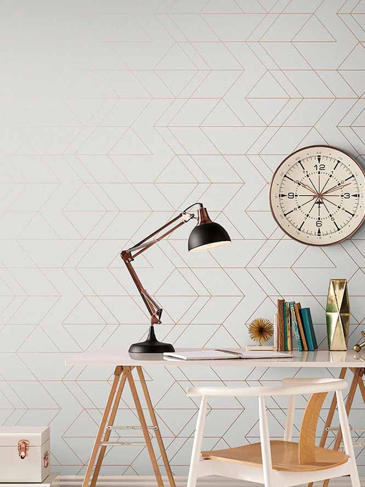 Graham & Brown White Balance Geo Wallpaper Sample - Image 1 of 3