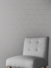 Graham & Brown Grey/Rose Gold Balance Geo Wallpaper Sample - Image 1 of 3