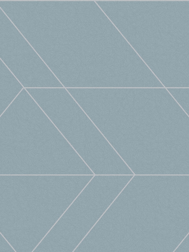 Graham & Brown Deep Sky Blue Balance Geo Wallpaper Sample - Image 3 of 3