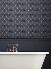 Graham & Brown Blue Rene Wallpaper - Image 1 of 3
