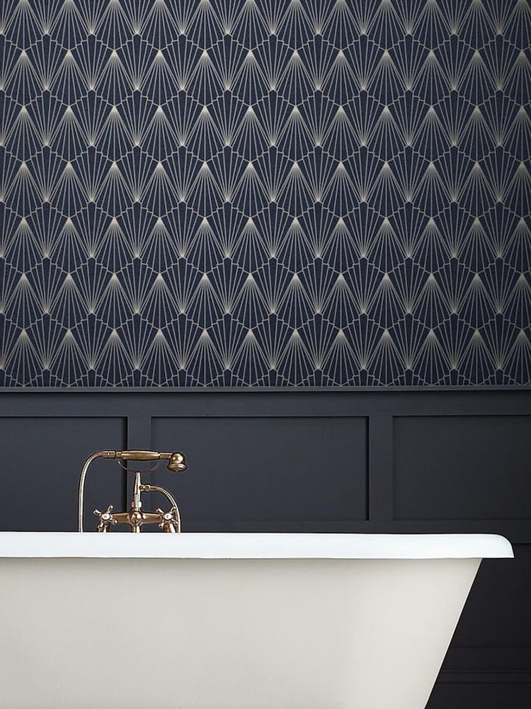 Graham & Brown Blue Rene Wallpaper - Image 1 of 3