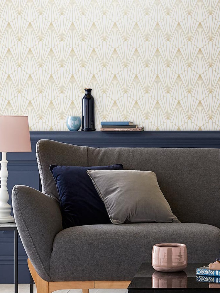 Graham & Brown Gold Rene Wallpaper - Image 1 of 3