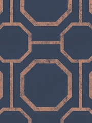 Graham & Brown Blue Sashiko Geo Wallpaper - Image 3 of 3