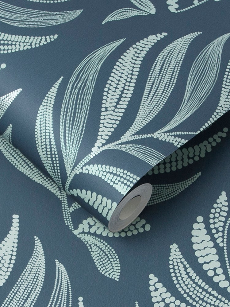 Graham & Brown Teal Blue Botanica Wallpaper - Image 2 of 3
