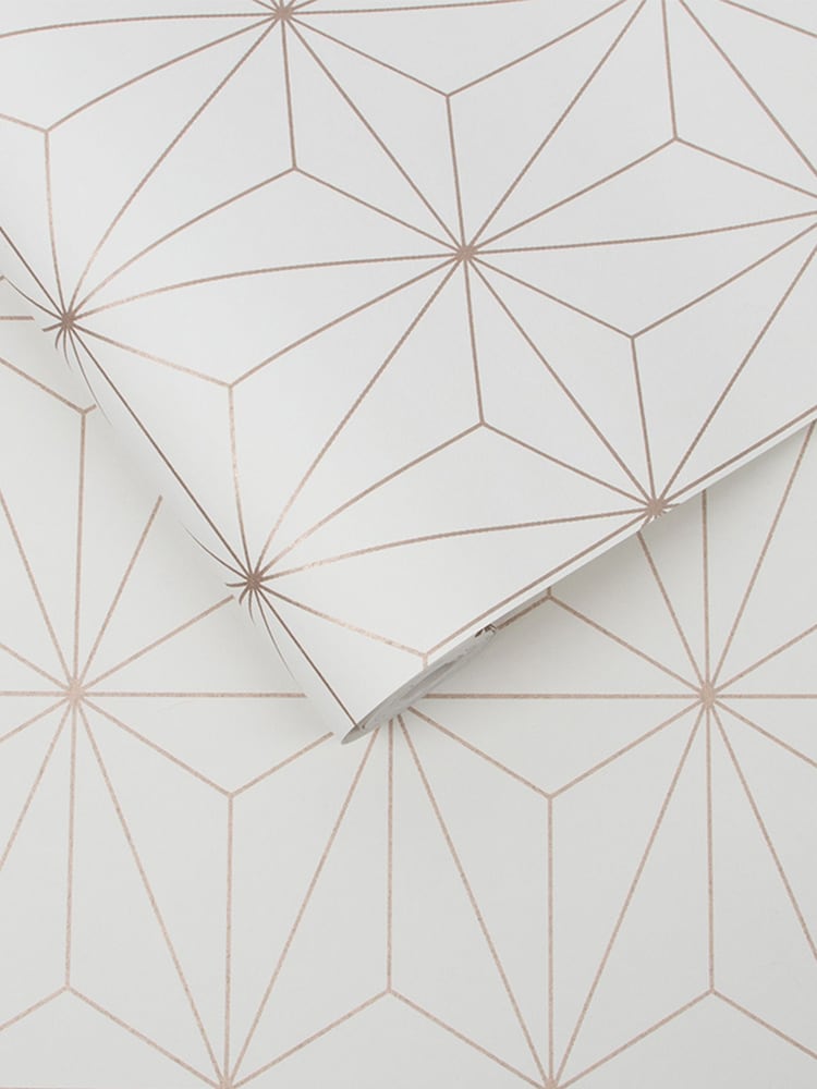 Graham & Brown White Prism Geo Wallpaper - Image 2 of 3