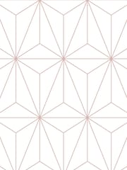 Graham & Brown White Prism Geo Wallpaper - Image 3 of 3
