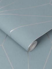 Graham & Brown Deep Sky Blue Harmony Geo Wallpaper - Image 2 of 3
