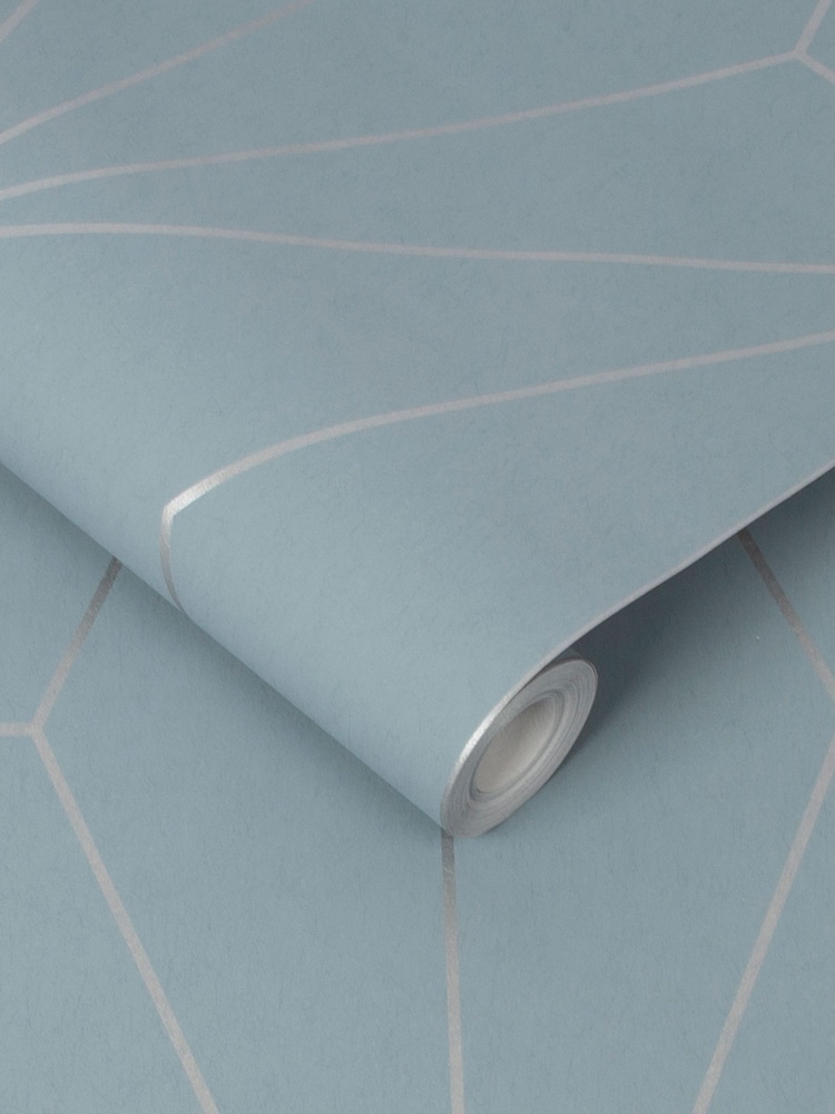 Graham & Brown Deep Sky Blue Harmony Geo Wallpaper - Image 2 of 3