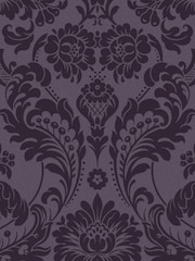 Graham & Brown Purple Gothic Damask Wallpaper Sample - Image 3 of 3