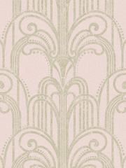 Graham & Brown Blush Pink Art Deco Wallpaper Sample - Image 3 of 3