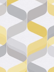 Graham & Brown Yellow Retro Wallpaper Sample - Image 3 of 3