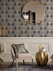 Graham & Brown Black/Gold Art Deco Wallpaper Sample - Image 1 of 3