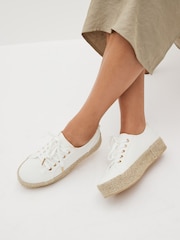 White Forever Comfort® Espadrille Flatform Trainers - Image 1 of 7