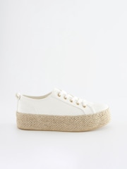 White Forever Comfort® Espadrille Flatform Trainers - Image 2 of 7