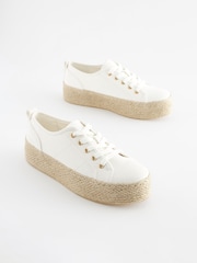 White Forever Comfort® Espadrille Flatform Trainers - Image 3 of 7