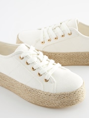 White Forever Comfort® Espadrille Flatform Trainers - Image 4 of 7