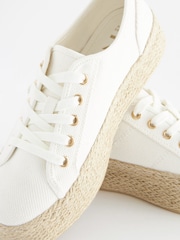 White Forever Comfort® Espadrille Flatform Trainers - Image 6 of 7