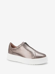 Pewter Silver Signature Forever Comfort® Leather Chunky Zip Trainers - Image 3 of 5