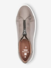 Pewter Silver Signature Forever Comfort® Leather Chunky Zip Trainers - Image 4 of 5