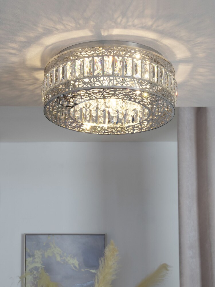 Chrome Piazza 4 Light Flush Ceiling Light - Image 1 of 7