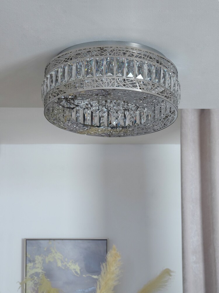 Chrome Piazza 4 Light Flush Ceiling Light - Image 2 of 7
