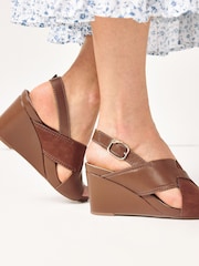 Tan Brown Regular/Wide Fit Forever Comfort® with Motionflex Crossover Wedges - Image 2 of 6