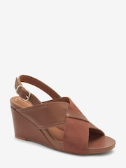 Tan Brown Regular/Wide Fit Forever Comfort® with Motionflex Crossover Wedges - Image 4 of 6