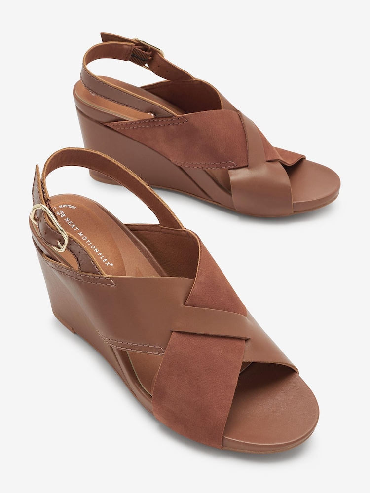 Tan Brown Regular/Wide Fit Forever Comfort® with Motionflex Crossover Wedges - Image 6 of 6