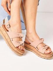 Pink Regular/Wide Fit Forever Comfort® Double Knot Flatform Sandals - Image 1 of 7
